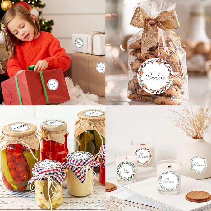 400Pcs Canning jar Labels, 2 inch White Mason jar Labels, Christmas Gift Labels - Image 7