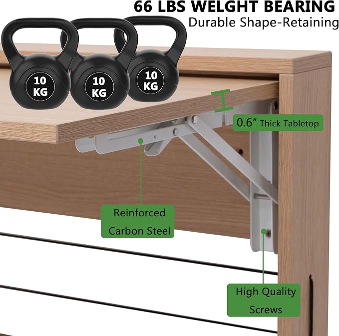 Wall Mounted Folding Table, Floating Wall Desk Fold Down - Image 5