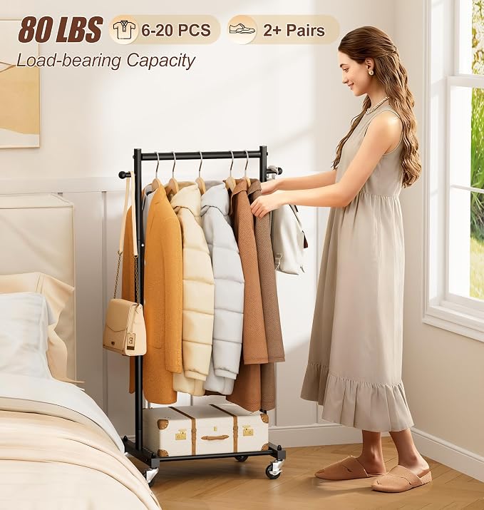 MISSLO Small Clothing Racks for Hanging Clothes 45" Short Clothes Rack - Image 3
