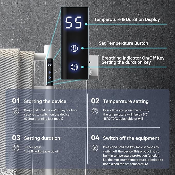 Freestanding Heated Towel Rack - Image 4