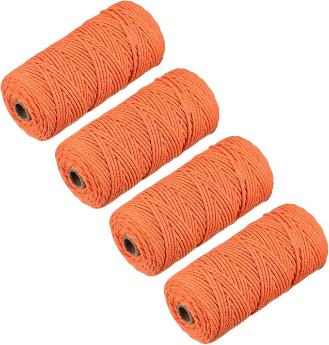 MECCANIXITY 4 Pcs Cotton Rope 4 Strand Twisted Braided Rope Cord, Plant Hanger by MECCANIXITY