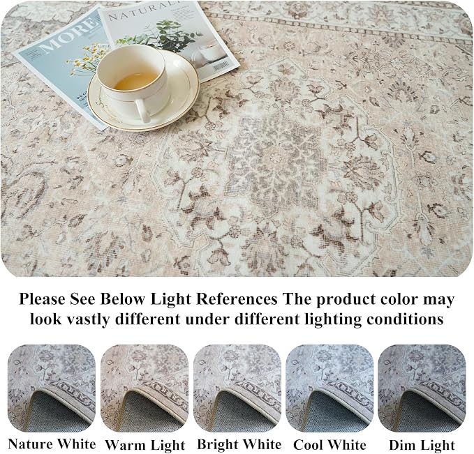 4x4 Washable Square Area Rug: Soft Entryway Kitchen Carpet - Image 3