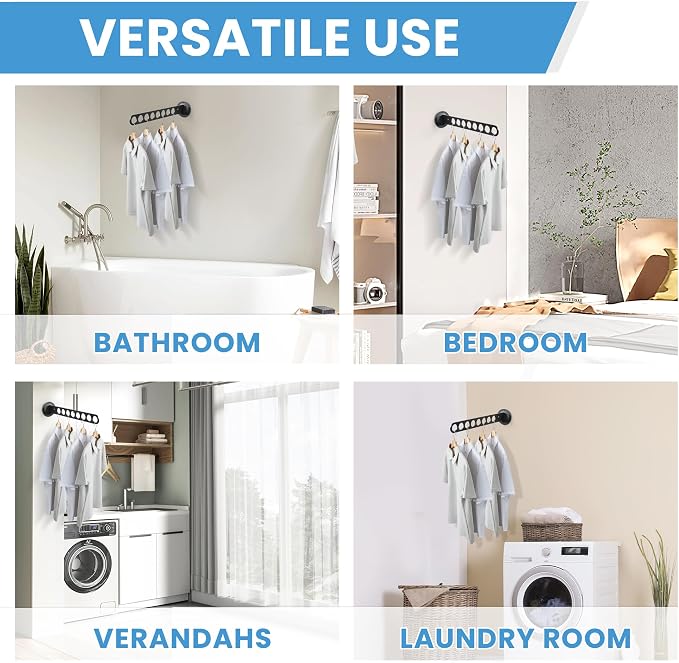 Clothing Racks for Hanging Clothes, Garment Racks Wall Mounted Clothes - Image 9