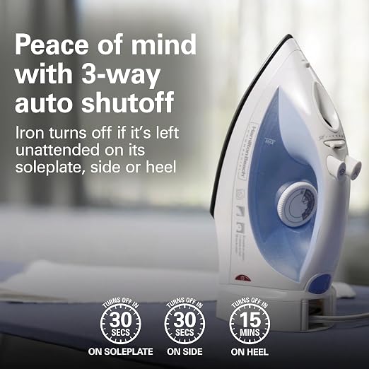Hamilton Beach Commercial Lightweight Clothes Steam Iron, Mist Spray - Image 2