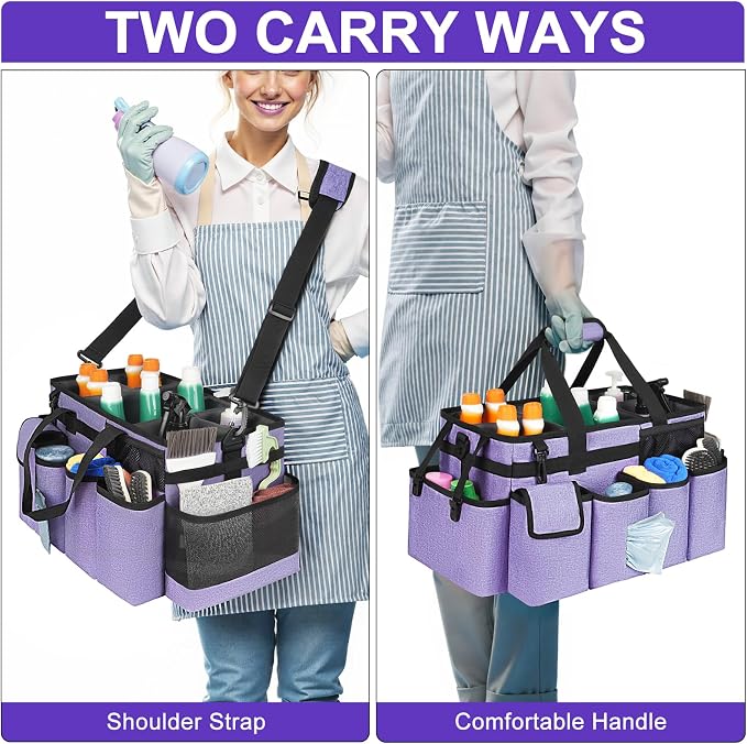 Cleaning Caddy Bag, Extra Large Cleaning Supplies Organizer - Image 5