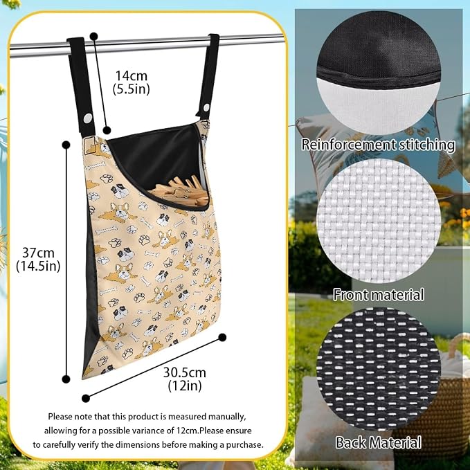Clothespin Bag, Hanging Laundry Bag, Clothes Lines - Image 6