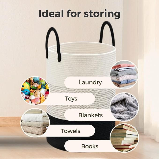 Maxona Laundry Basket with Handles White - Image 4