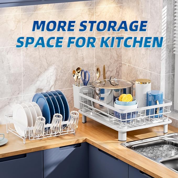 2 Tiers Dish Drying Rack, Space-Saving Dish Racks - Image 6