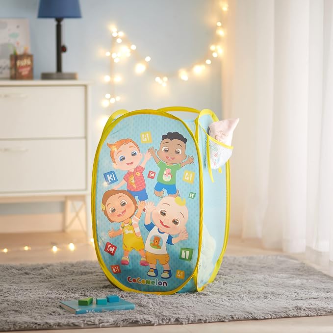 Cocomelon Pop-Up Hamper with Durable Carry Handles, Kids Laundry & Room Storage - Image 5
