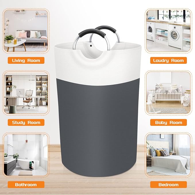 BlissTotes 75L Laundry Basket, Freestanding Laundry Hamper, Collapsible Dirty - Image 7