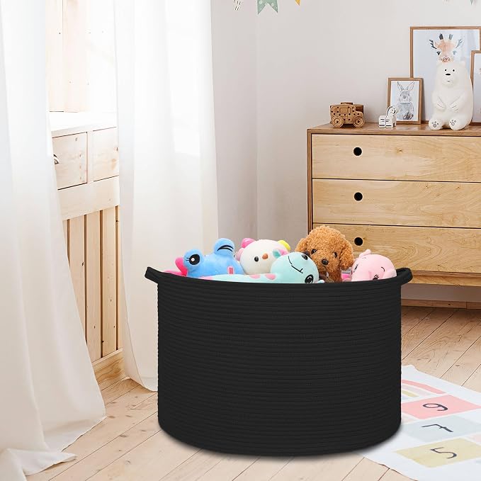 Extra Large Blanket Basket 87L, Laundry Hamper, Baby Nursery Hamper - Image 5