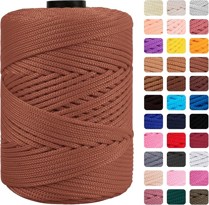 CAMAL Polypropylene Cord 3mm 185 Yards Colorful Polyester Yarn Handmade by CAMAL