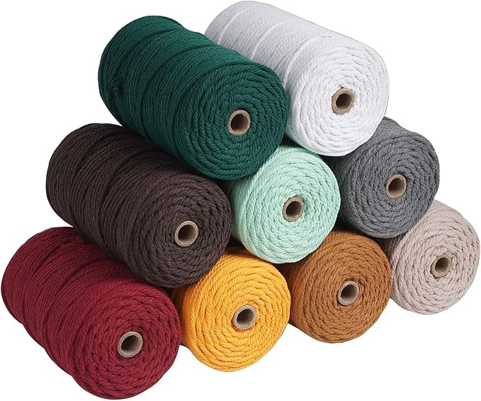 NOANTA Cream Yellow Macrame Cord 4mm x 109yards, Colored Macrame Rope, Cotton - Image 3