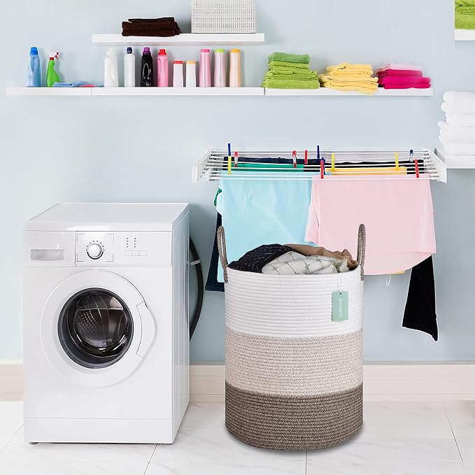 Large Blanket Basket, Tall Laundry Basket 65L, Nursery Hamper - Image 7