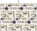 Coffee Dish Drying Mat for Kitchen Counter Decor, Cute Doodle Dish Drying Rack by UIUPRO