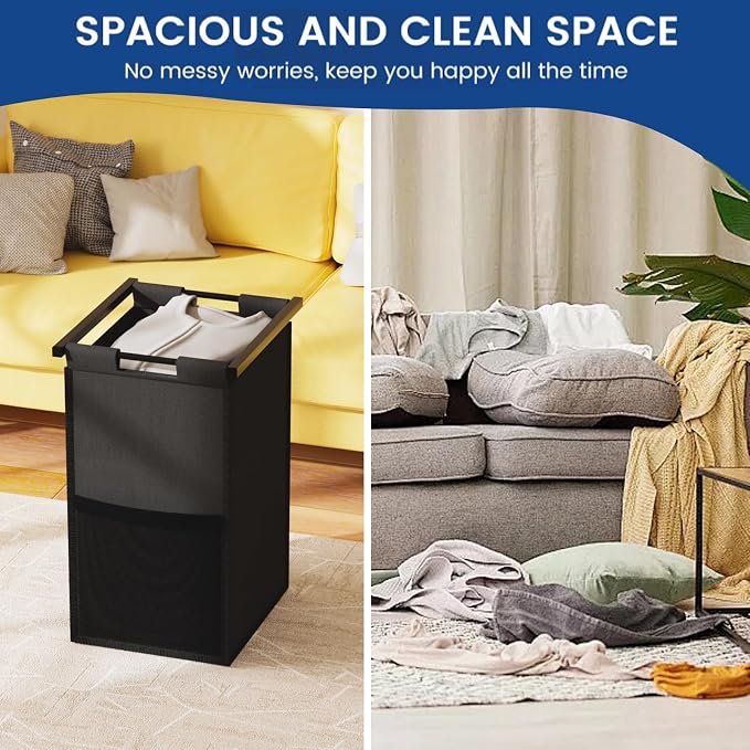 Double Compartment Laundry Basket, Laundry Sorter - Image 8