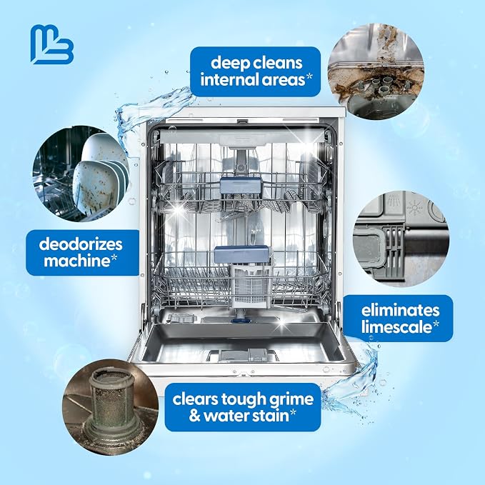 Dishwasher Cleaner & Deodorizer Tablets, Fights Grime, Residue & Odor, Heavy - Image 3