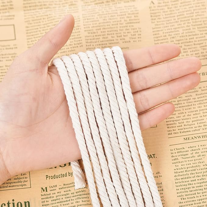 Macrame Cord 6mm x 218Yards, Natural Cotton Macrame Rope - Image 5