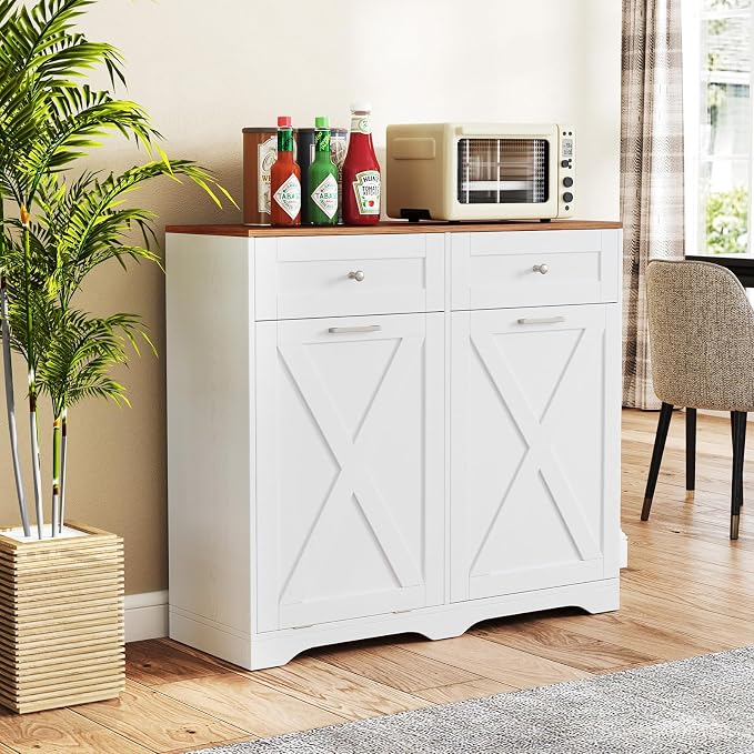 LOKO Tilt Out Trash Can Cabinet, Kitchen Island - Image 2