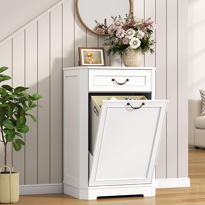 Loomie Tilt Out Laundry Hamper Cabinet, Hidden Laundry Cabinets - Image 8