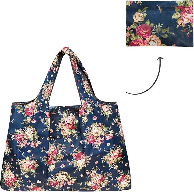 allydrew Large Foldable Tote Nylon Reusable Grocery Bag - Image 4