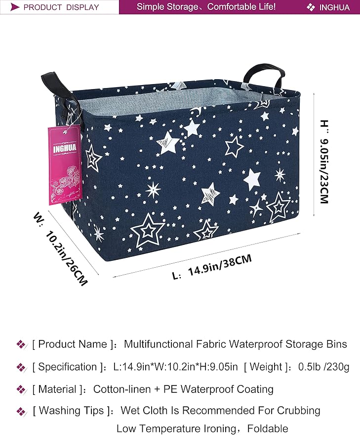 Rectangular Storage Basket Fabric Organizer Bin - Image 2