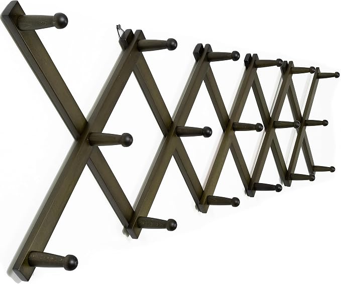 WEBI Accordion Wall Hanger, Expandable Wooden Hat Rack by WEBI