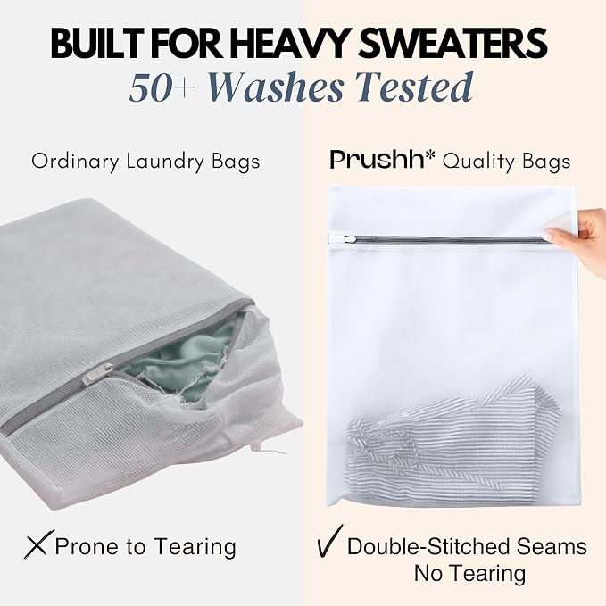 3Pc Spacious Durable Mesh Laundry Bags Protects Delicates, Fine Mesh - Image 6