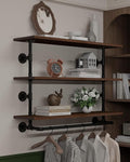 42in, 3-Tier Wall Mounted Garment Rack by INDUSTRIALSHELVESDESIGN