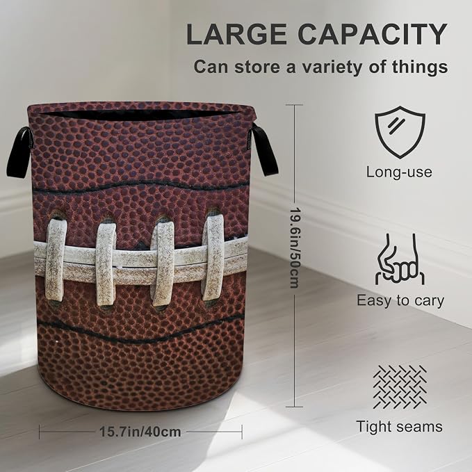 Football Laundry Basket Storage Bin Foldable Laundry Hamper Clothes Storage - Image 4