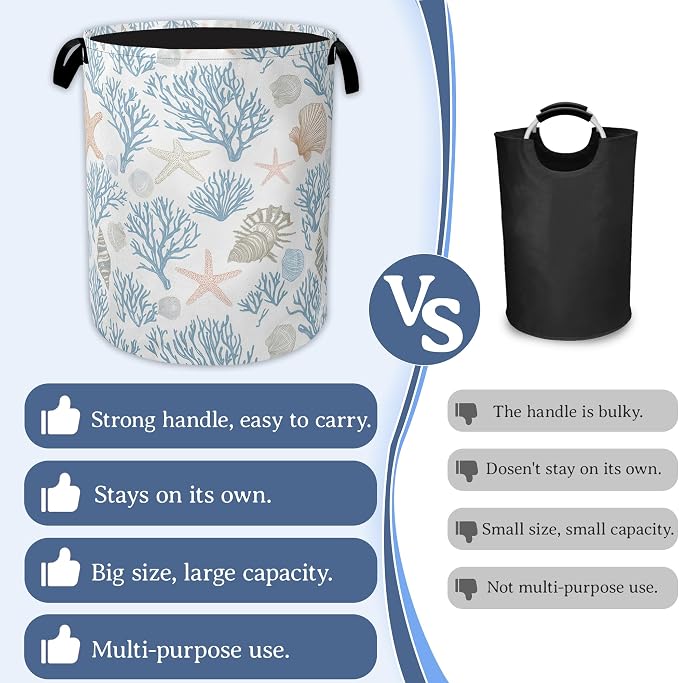 Starfish Coral Shells Laundry Hamper - Image 3