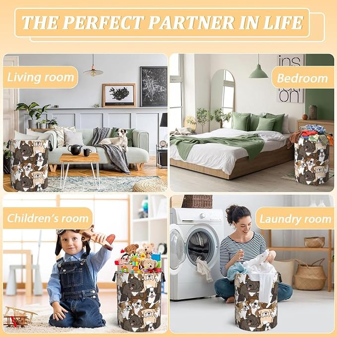 Cute Dogs Laundry Hamper Bag - Image 7