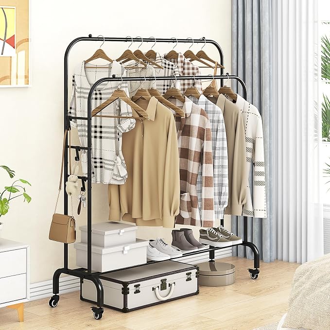 SUOERNUO Garment Rack with Wheels Clothing Rack - Image 2
