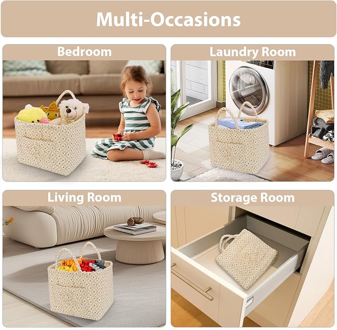 Storage Basket Boho Fabric Large Collapsible Floral Laundry Nursery Hamper - Image 3