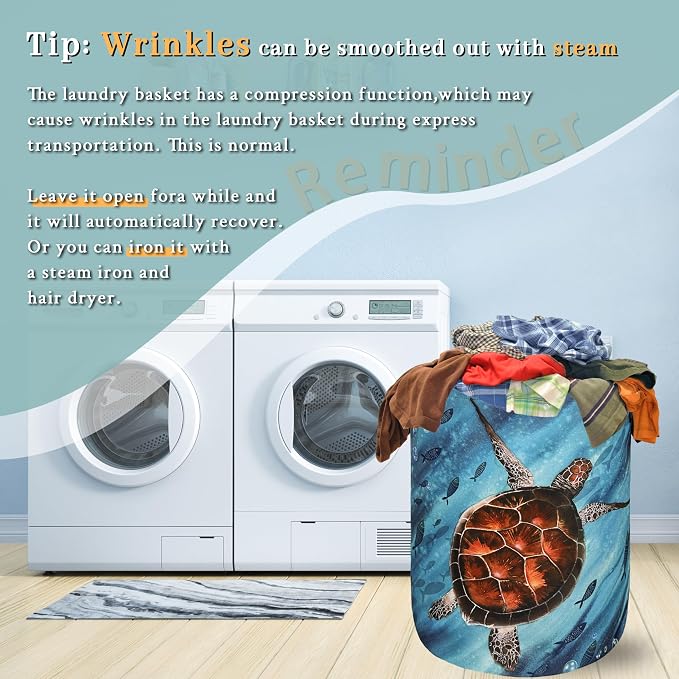 Sea Turtle Laundry Basket Foldable - Image 6