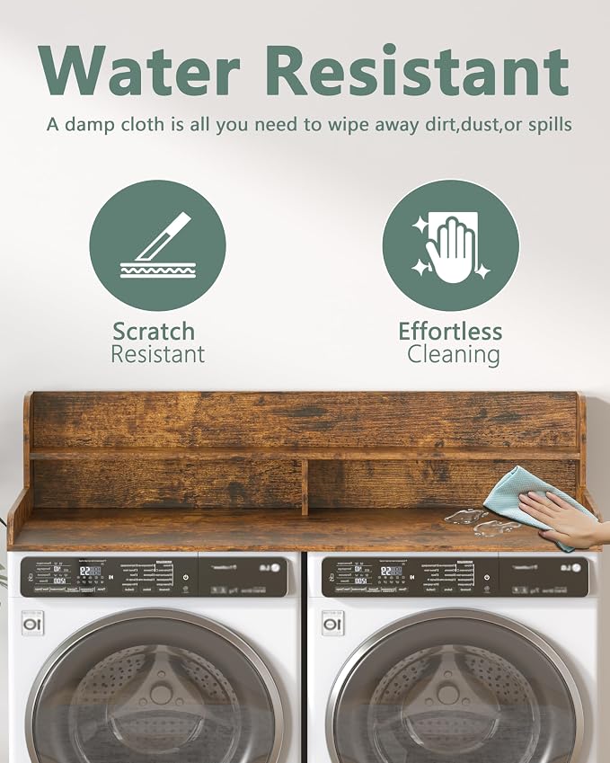 Piskyet Washer Dryer Countertop, 2- Tier Laundry Countertop - Image 4