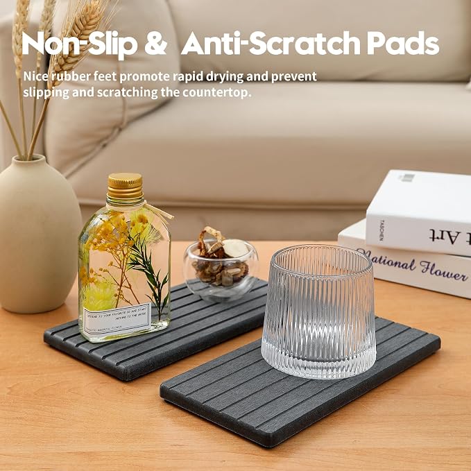 2PCS Diatomite Water Absorbing Stone Drying Tray Mat - Image 4