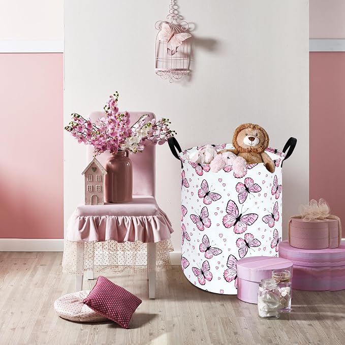 Round Laundry Basket Storage Bins Nursery Hamper Gift Baskets - Image 6