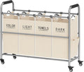 Tajsoon 4 Bag Laundry Sorter Cart, 4 Section Laundry Hamper Sorter by Tajsoon