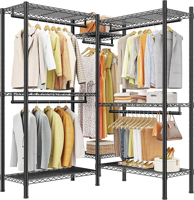 Raybee L Shaped Clothes Rack for Corner, Clothing Racks for Hanging Clothes by Raybee