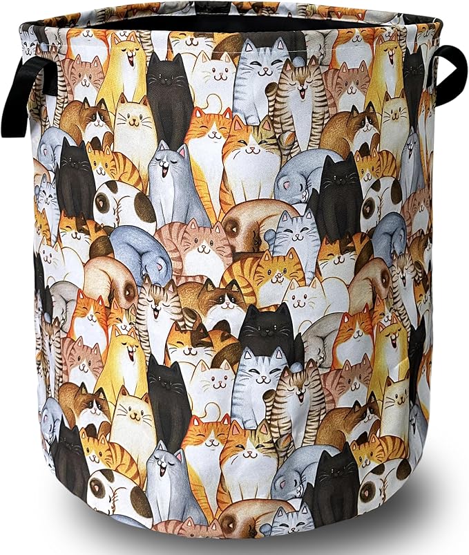 Colorful Cats Cute Animal Laundry Basket Foldable by SELIONLIKN