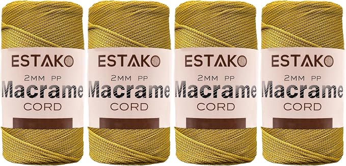 Estako 2 mm PP Polyester Macrame Cord 100% Polypropylene Perfect Supplies by Estako