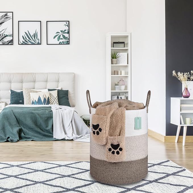Large Blanket Basket, Tall Laundry Basket 65L, Nursery Hamper - Image 6