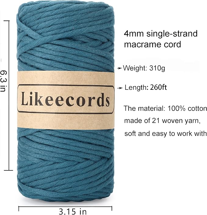 2 Skeins of 4mm X 80m Single Strand Macrame Cord Handmade Decorations Softer - Image 2