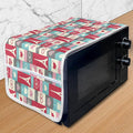 Ambesonne Paris Microwave Oven Cover, Coffee and Love Eiffel Tower in Squared by Ambesonne