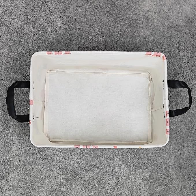 FANKANG Storage Bins, Nursery Hamper Canvas Laundry Basket Foldable - Image 8