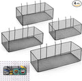 Norme 4 Pack Pegboard Baskets Set 4 Size Metal Wall Organizer Square Style Wire by Norme
