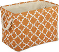 DII Polyester Container with Handles, Lattice Storage Bin, Pumpkin Spice by DII