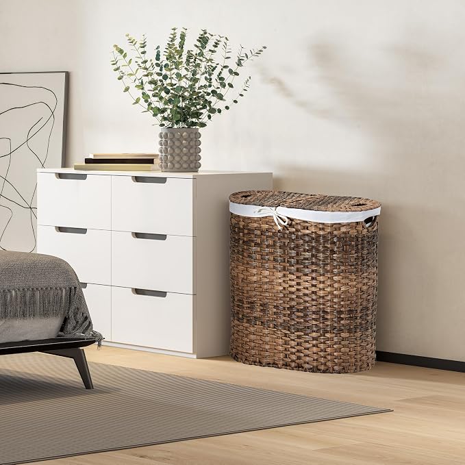 Seville Classics Premium Handwoven Portable Laundry Bin Basket - Image 3