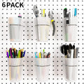 6 Set Pegboard Hooks with Cups, Ring Style Bins with Rings, Pegboard Cup Holder by Kuhome